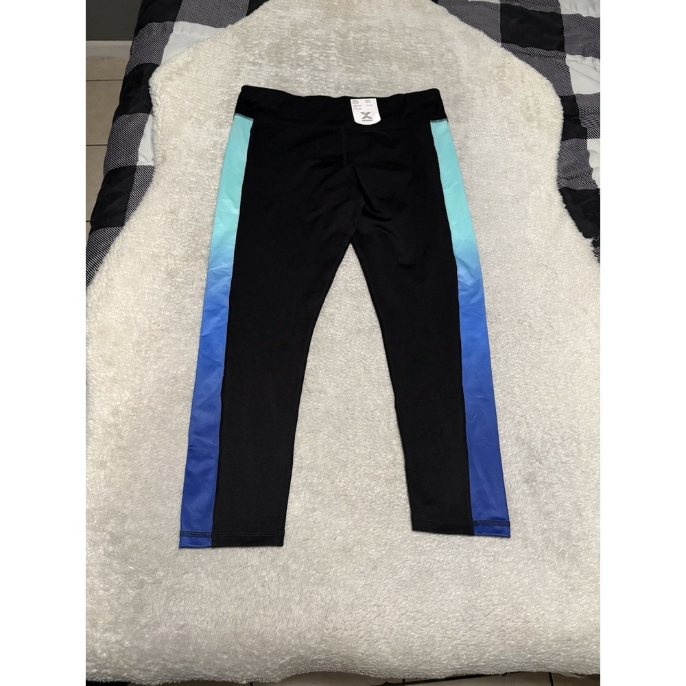 Xersion Full Length High Rise Leggings Size 2XL Quick Dri NWT Black Blue
